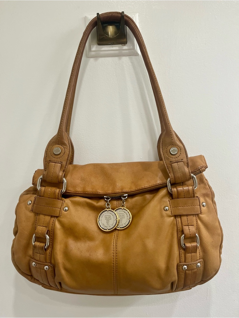 Tignanello 20th Anniversary mustard-tan leather Shoulder Bag